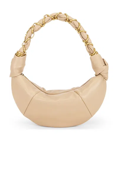 Saint Laurent Mini Amalia Hobo Bag In Clear Beige