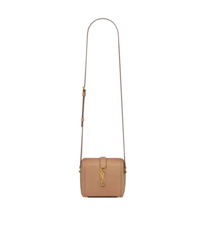 Saint Laurent Mini Box Bag In Vintage Vegetable-tanned Leather In Pink