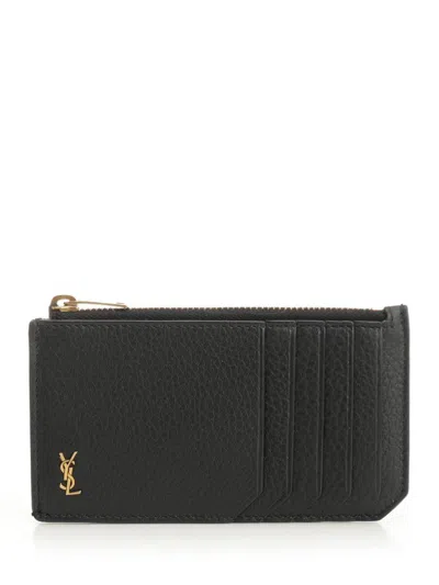 Saint Laurent Mini Calf Leather Crossbody Bag In Black