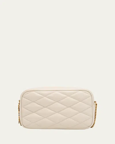 Saint Laurent Mini Camera Bag In Quilted Leather In White