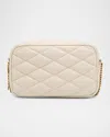 Saint Laurent Mini Camera Bag In Quilted Leather In White