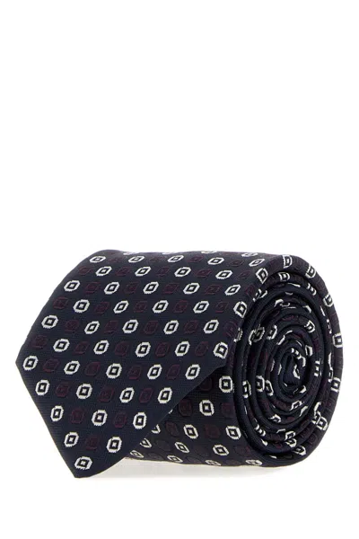 Saint Laurent Mini Carreaux Cravat Tie In Black