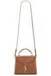 Saint Laurent Cassandre Mini Monogram Ysl Box Calf Top-handle Bag In Fox