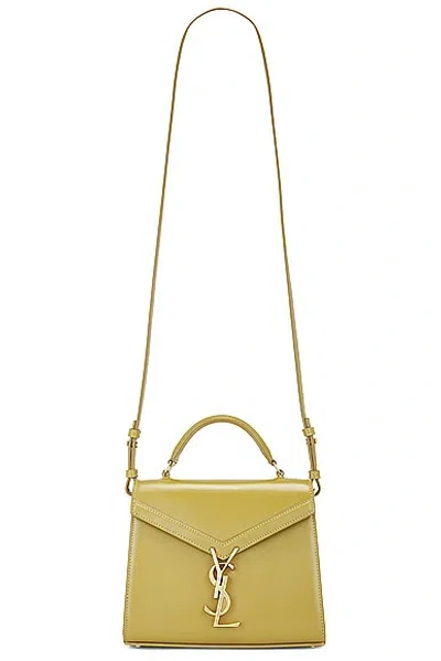 Saint Laurent Mini Cassandra Top Handle Bag In Green