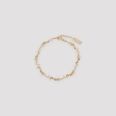 Saint Laurent Mini Cassandre Brass Bracelet In Metallic