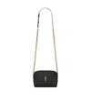 Saint Laurent Women Small Envelope Quilted Grain Leather Bag In Black