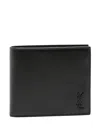 Saint Laurent Mini Cassandre Eastwest Wallet In Black