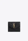 Saint Laurent Mini Cassandre Envelope Wallet In Black