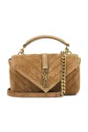 Saint Laurent Mini College Chain Bag In Gold Leaf