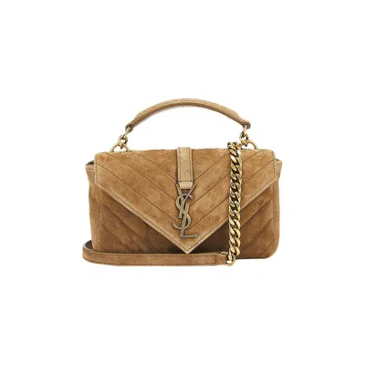 Pre-owned Saint Laurent Mini College Chain Bag 'gold Leaf' | Brown | Women's Size Onesize