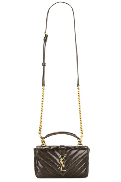 Saint Laurent Mini College Chain Bag In Light Musk