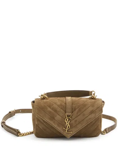 Saint Laurent Mini College Tote Bag In Neutral