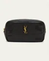 Saint Laurent Mini Cosmetic Ysl Pouch In Padded Smooth Leather In Noir