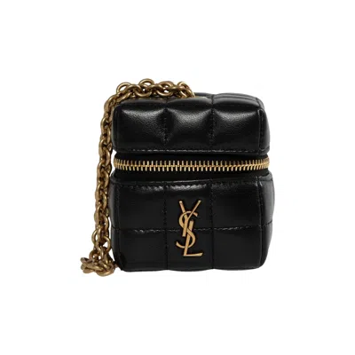 Pre-owned Saint Laurent Mini Cube Box With Chain 'noir' In Black