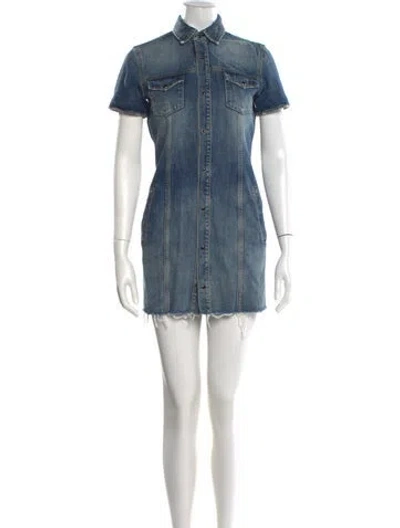 Pre-owned Saint Laurent Mini Dress In Blue