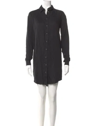 Pre-owned Saint Laurent Mini Dress In Gray