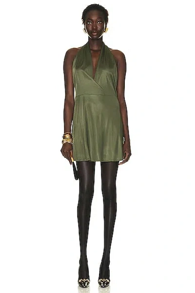 Saint Laurent Mini Dress In Kaki