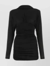 SAINT LAURENT MINI DRESS V-NECK LONG SLEEVES