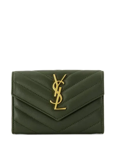 Saint Laurent Mini Envelope Wallet For Women In Brown