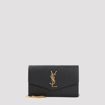 Saint Laurent Mini Flap Chain Wallet In Black