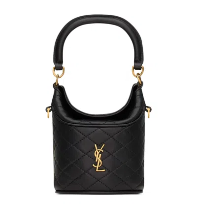 Saint Laurent Mini Gaby Bucket Bag In Black