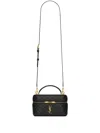 Saint Laurent Gabby Mini Vanity Case In Quilted Leather With Gold Hardware In Black