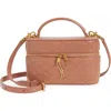 Saint Laurent Mini Gaby Quilted Leather Vanity Case In Pink