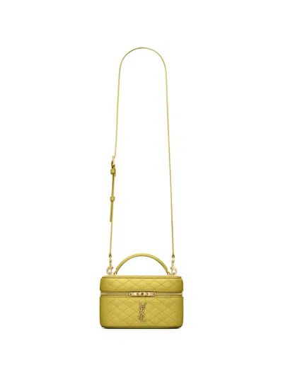 Saint Laurent Gesteppte Mini Gaby Tote Bag Mit Logo-detail In Yellow