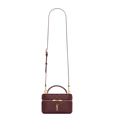 Saint Laurent Mini Gaby Top-handle Bag In Burgundy