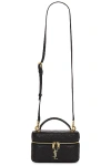 Saint Laurent Gabby Mini Vanity Case In Quilted Leather With Gold Hardware In Nero