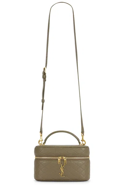 Saint Laurent Mini Gaby Vanity Bag In Strong Moss