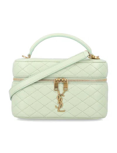 Saint Laurent Mini Gaby Vanity Handbag In Green