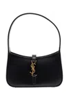 Saint Laurent 'mini Hobo Monogramme' Black Shoulder Bag In Smooth Leather Woman In Multicolor