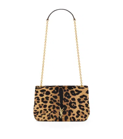 Saint Laurent Mini Jamie 4.3 Leopard Print Shoulder Bag In Brown