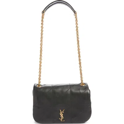 Saint Laurent Mini Jamie 4.3 Patchwork Leather Shoulder Bag In Black