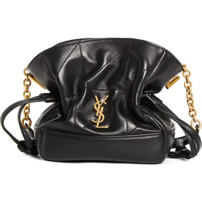 Saint Laurent Mini Jamie Leather Shoulder Bag In Black