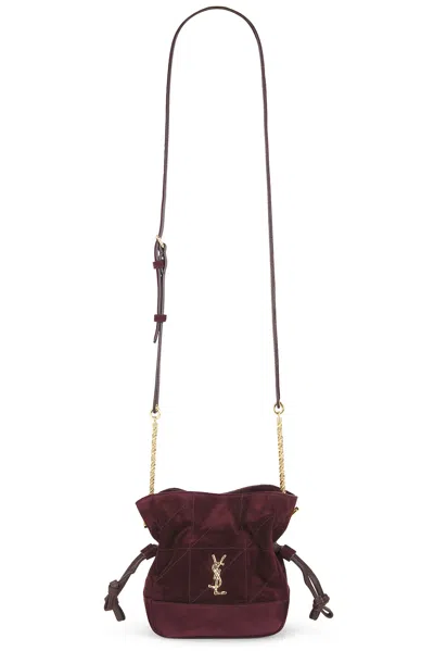 Saint Laurent Mini Jamie Shoulder Pouch In Smoky Burgundy