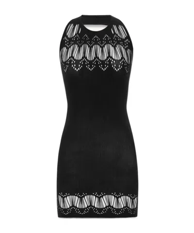 Saint Laurent Mini Jersey Dress In Black