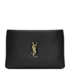 Saint Laurent Mini Lambskin Calypso Pouch In Black