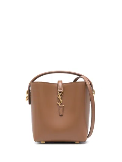 Saint Laurent Mini Le 37 Bucket Bag In Brown