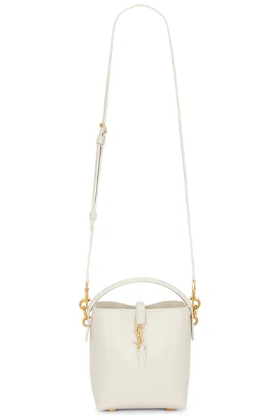 Saint Laurent Mini Le 37 Bucket Bag In Crema Soft
