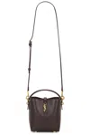 Saint Laurent Mini Le 37 Bucket Bag In Dark Sweet Chocolate