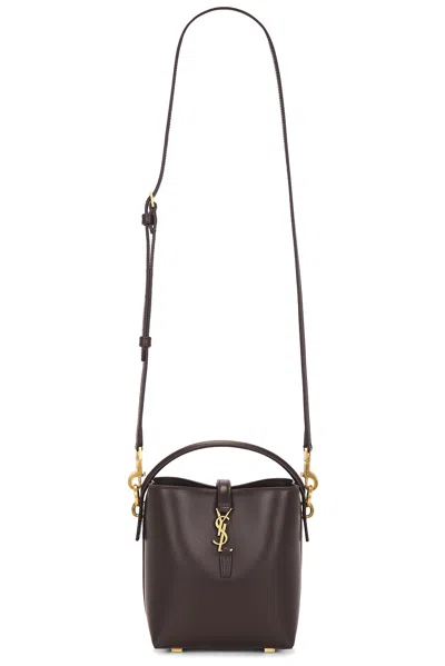 Saint Laurent Mini Le 37 Bucket Bag In Dark Sweet Chocolate