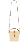 Saint Laurent Mini Le 37 Bucket Bag In Natural & Brick