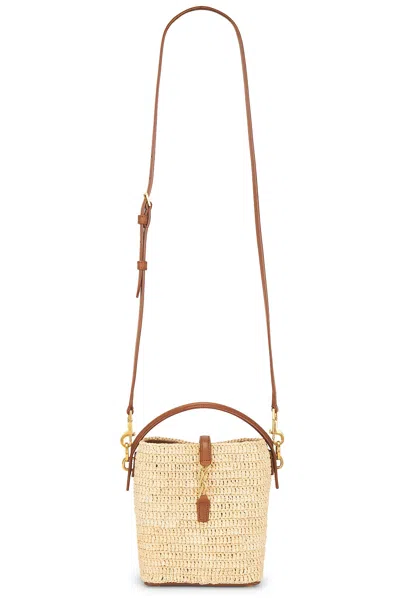 Saint Laurent Mini Le 37 Bucket Bag In Natural & Brick