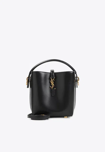 Saint Laurent Mini Le 37 Leather Shoulder Bag In Black