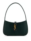 Saint Laurent Mini Structured Reptile Embossed Top Handle Handbag In Green