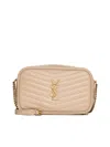 Saint Laurent Mini Leather Bag With Ysl Logo In Sand