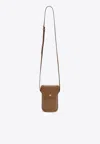 Saint Laurent Mini Leather Crossbody Bag In Brown