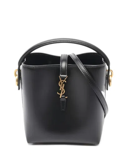 Pre-owned Saint Laurent Mini Leather Handbag In Black